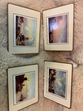 Vintage Pimpernel DeLuxe Placemats Set of 4 Dutch Painting Scenes  12" x 9"